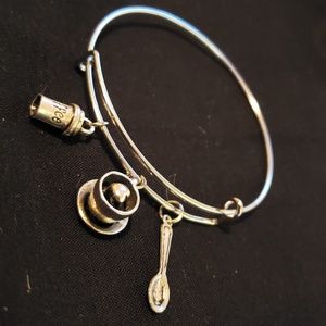 Coffee slide charm bracelet